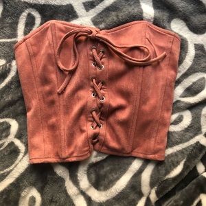 cropped lace up top SOLD